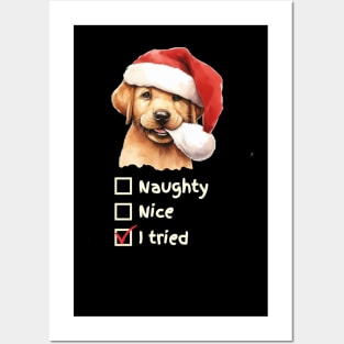 Naughty or Nice Labrador Retriever Pup Posters and Art